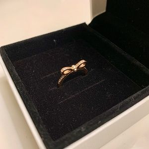 Pandora Rose Gold Sparkling Bow Ring